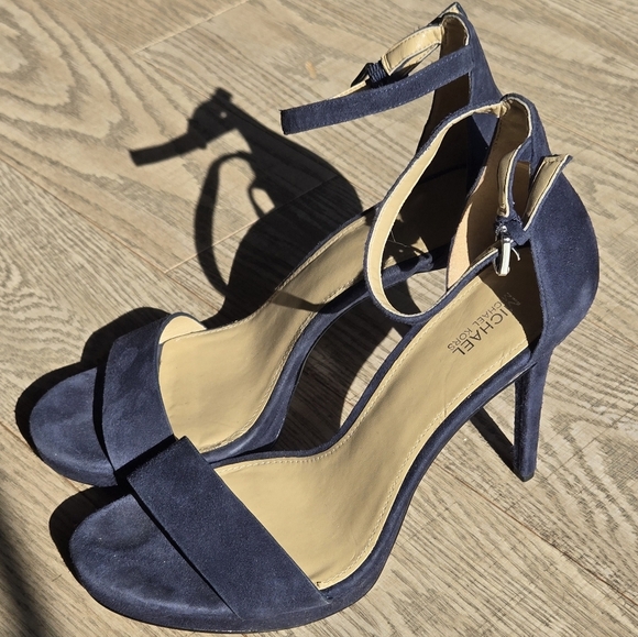 Michael Kors | 'Hutton' Dark Blue Suede Sandals, Size 8.5 - Picture 1 of 8